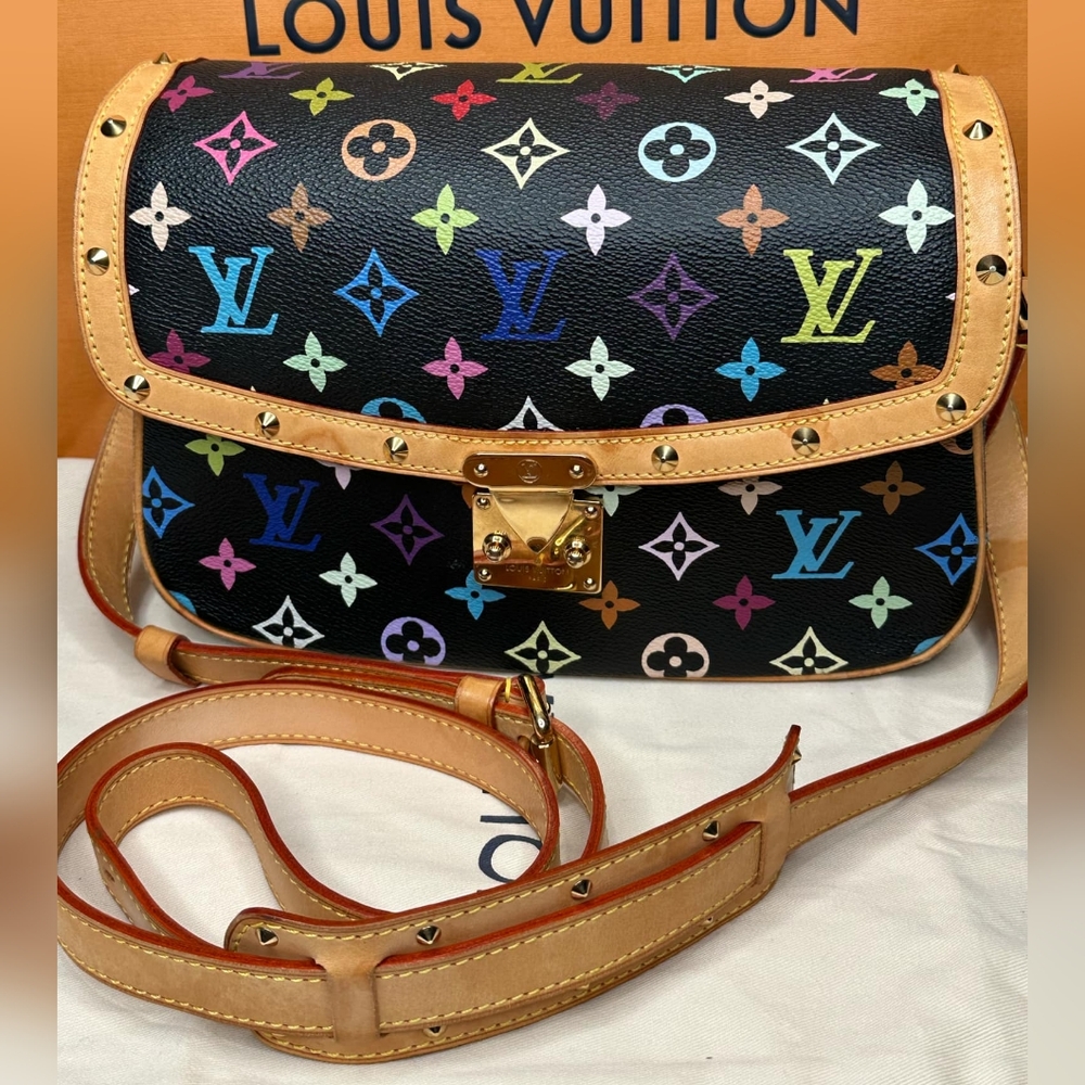 Louis Vuitton Black Multicolor Sologne Women's Bag